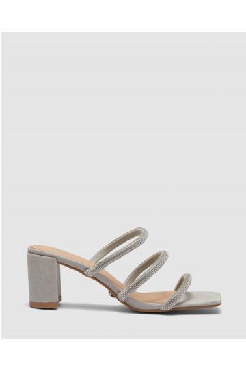 Pelaka Grey Diamante Mule