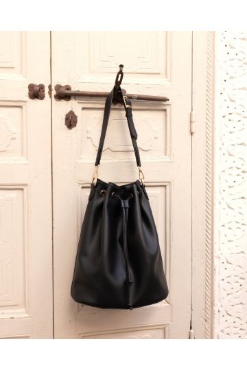 Auckland Black Slouch Shoulder Bag