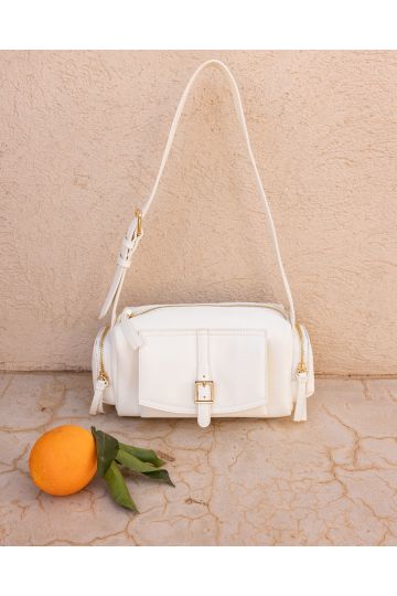 Alexandria Off White Pocket Shoulder Bag