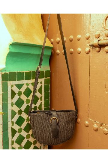 AMALFI Black Buckle Cross Body Bag