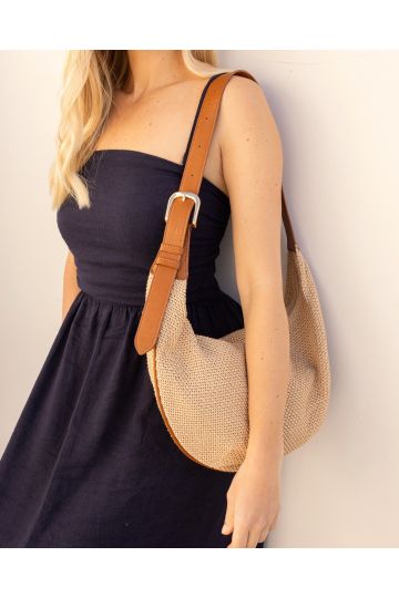 Antibes Natural Sling Zip Shoulder Bag