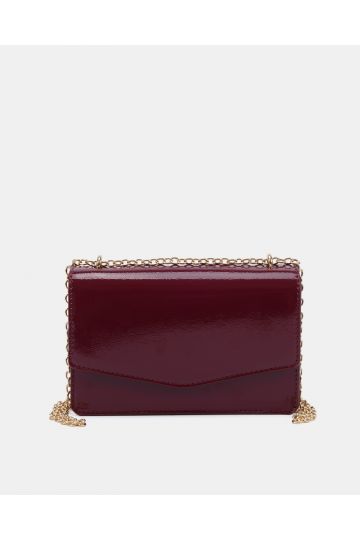ARIANNA Burgundy Chain Shoulder Bag