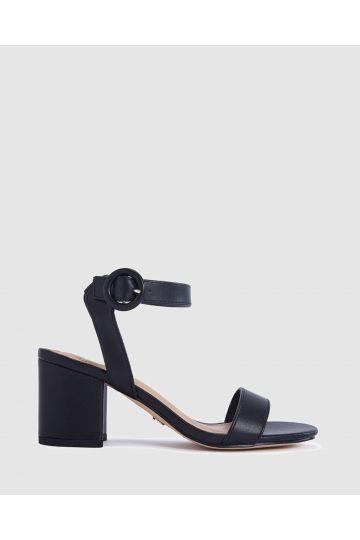 Eisen Black Block Heel Sandal