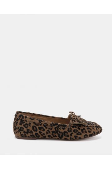 FRANKIE Leopard Moccasin Flat Shoe