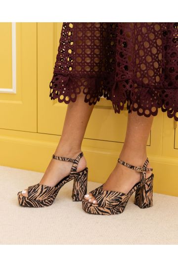 LAYLA Tiger Platform Heeled Sandal