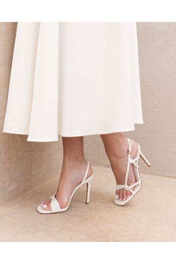 LOLA White Twist Detail High Sandal