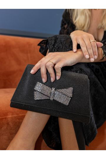 Annie Black Luxe Clutch Bag