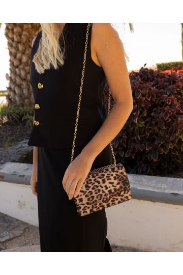 ARIANNA Leopard Chain Shoulder Bag
