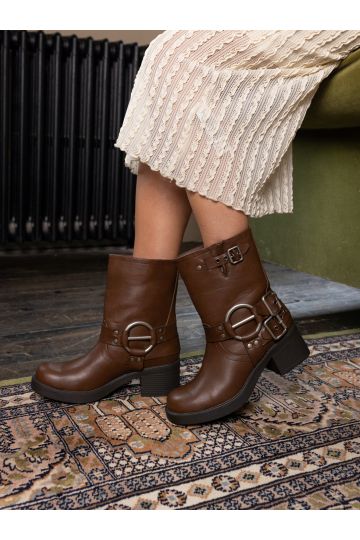Dafra Brown Harness Biker Boot
