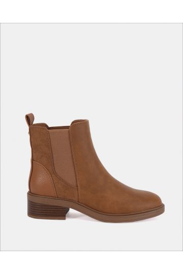 Wide Fit Daniela Tan Flat Chelsea Boot