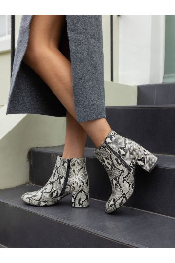 Davion Snake Zip Block Heel Ankle Boot