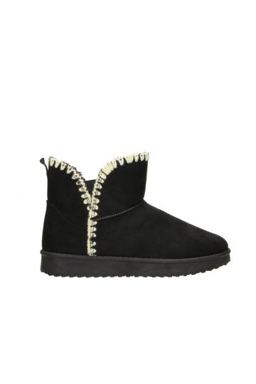 LAINEY Black Stitch Ankle Boot