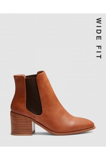 Wide Fit Cindi Tan Ankle Boot