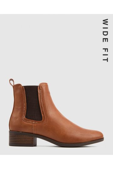 Wide Fit Destined Tan Ankle Boot