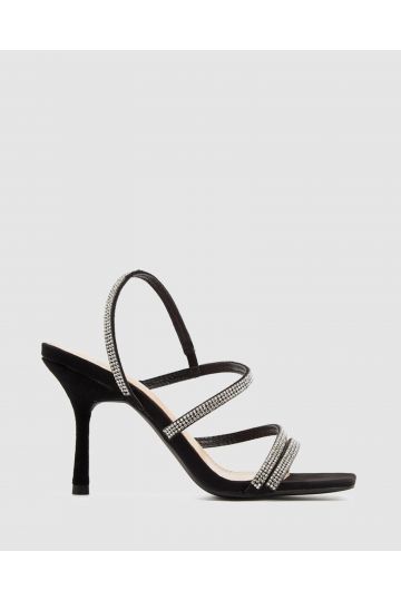 Zodiac Black Diamante Heeled Sandal