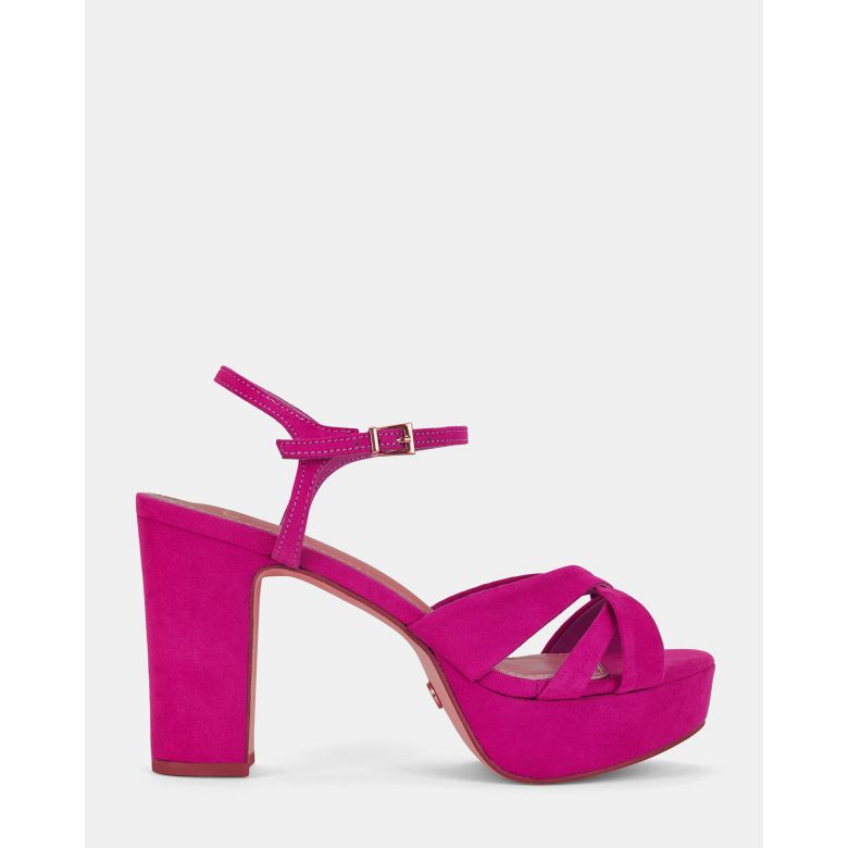 Luella Pink Block Heel Platform Ankle Strap Sandal Heels