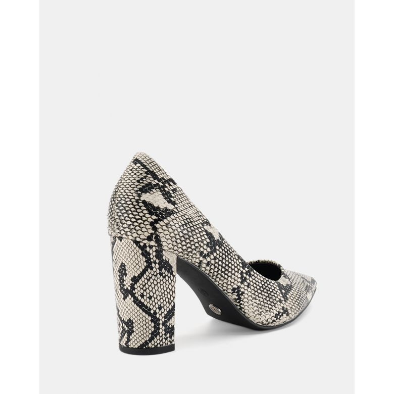 Wide Fit Illiana Snake Block Heel Point Court