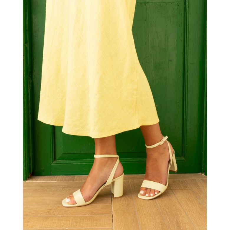 Wide Fit MARTINEZ Mint Block Heel Sandal