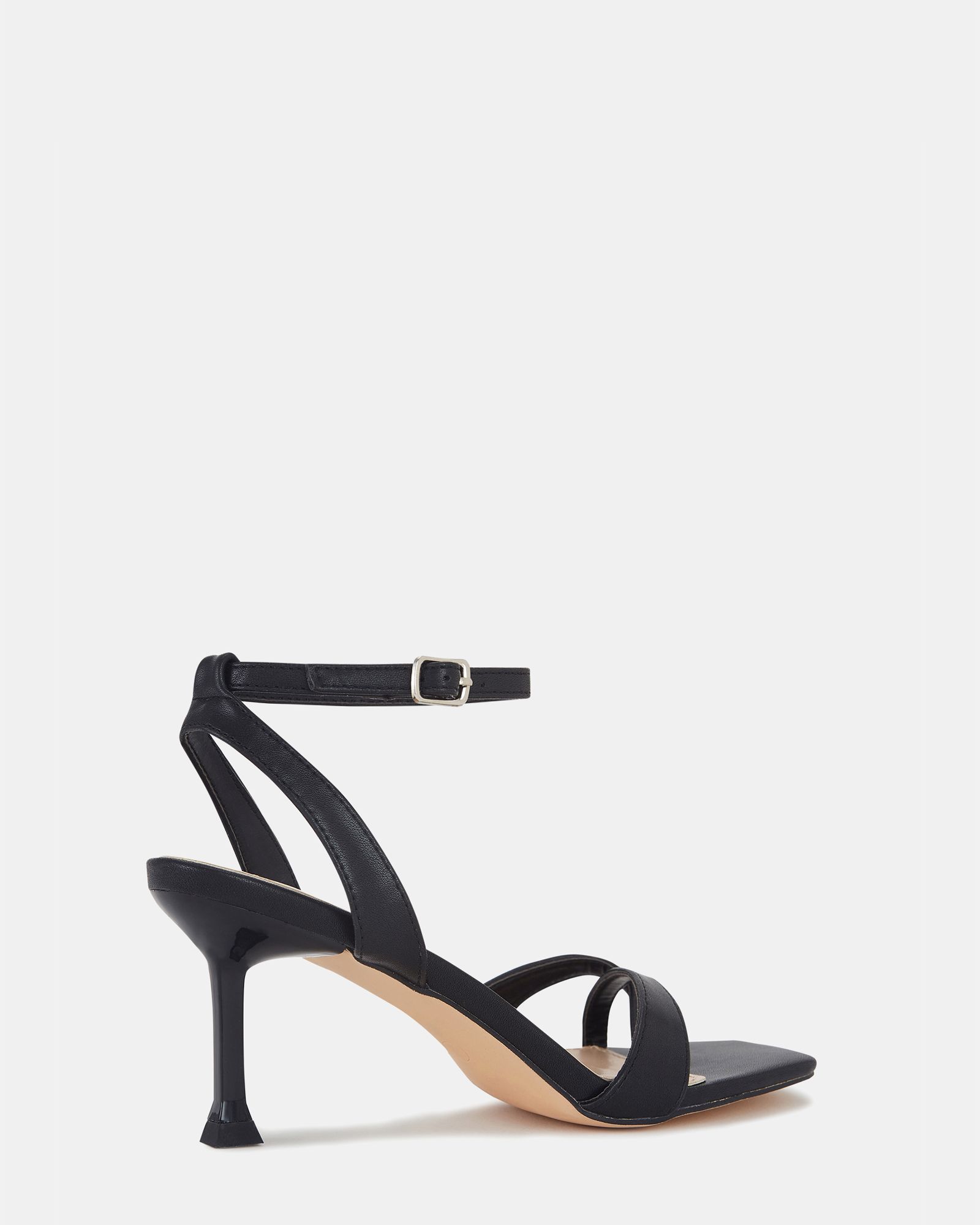 Agatha Black Toe Post Mid Heel Sandals