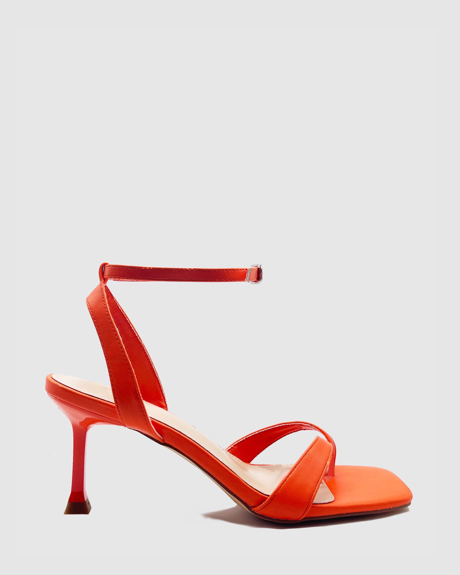 Agatha Orange Toe Post Mid Heel Sandals