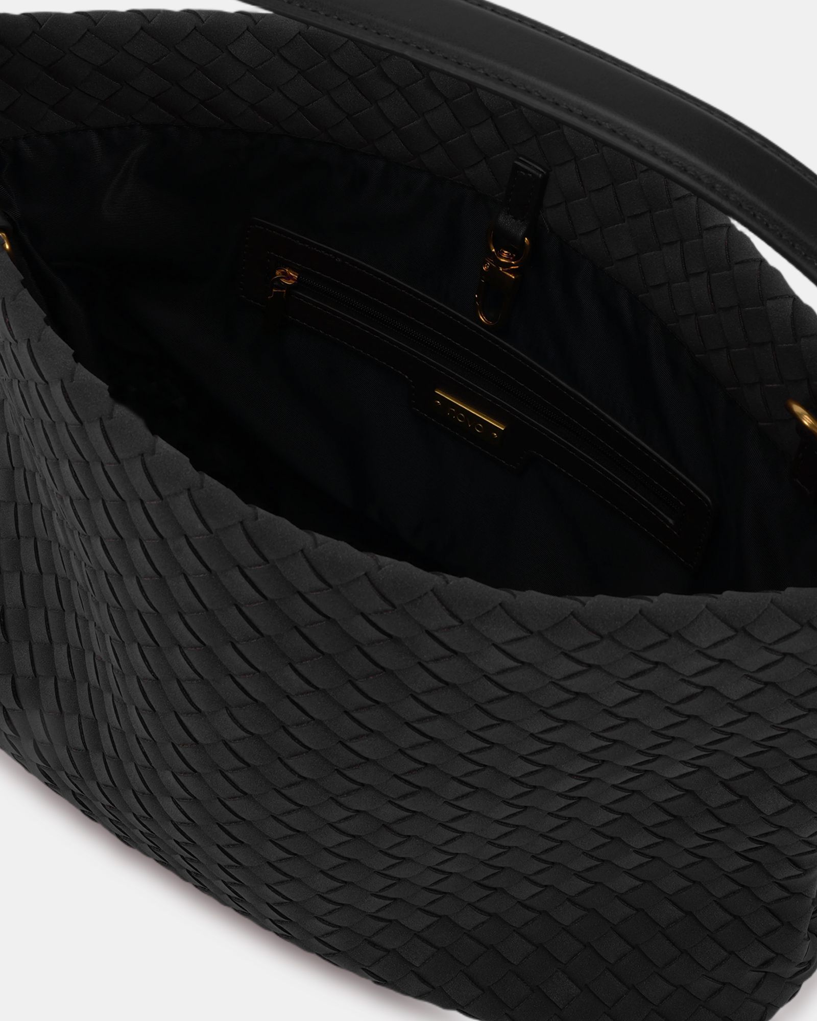 Aimee Black Woven Shoulder Bag