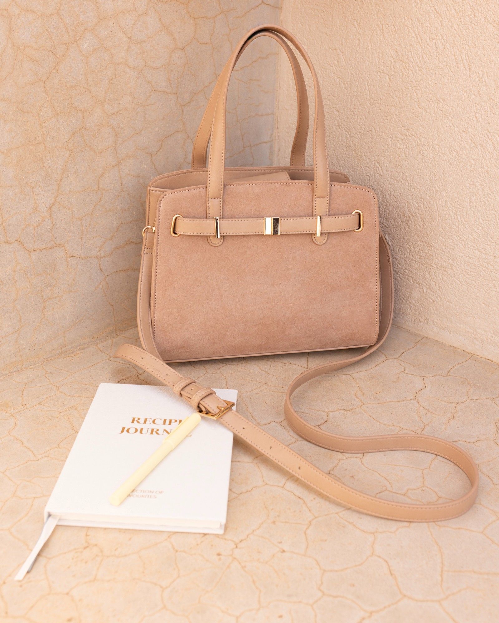 Andalucia Nude Structured Top Handle Bag
