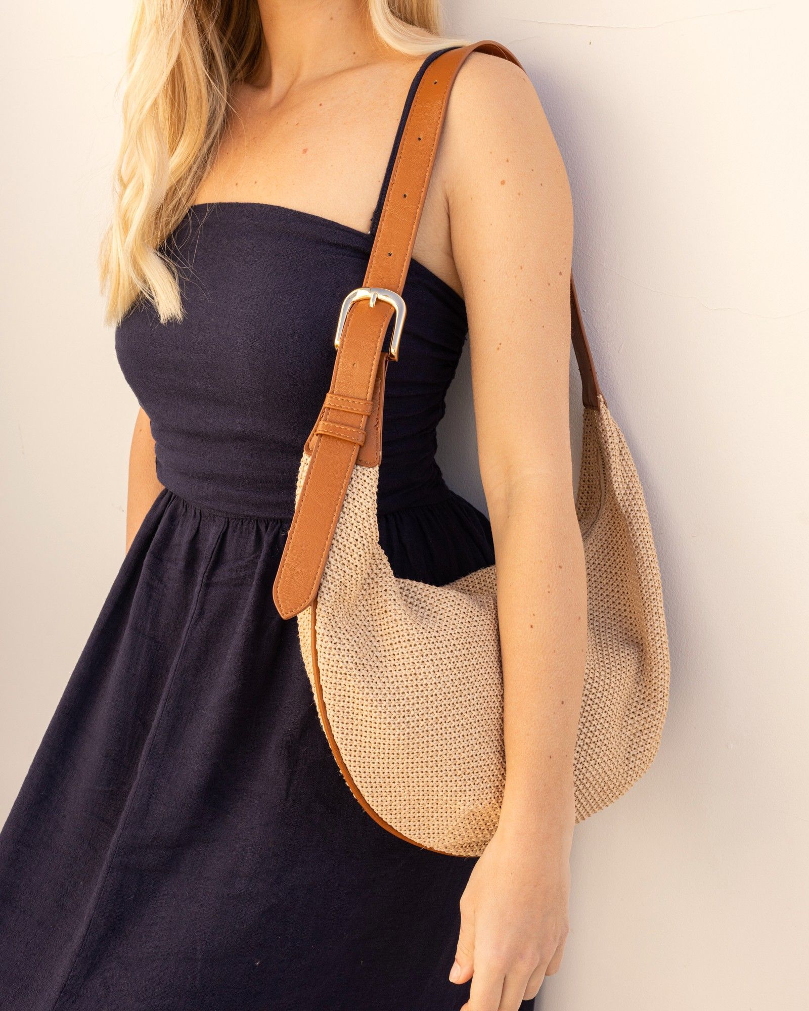 Antibes Natural Sling Zip Shoulder Bag