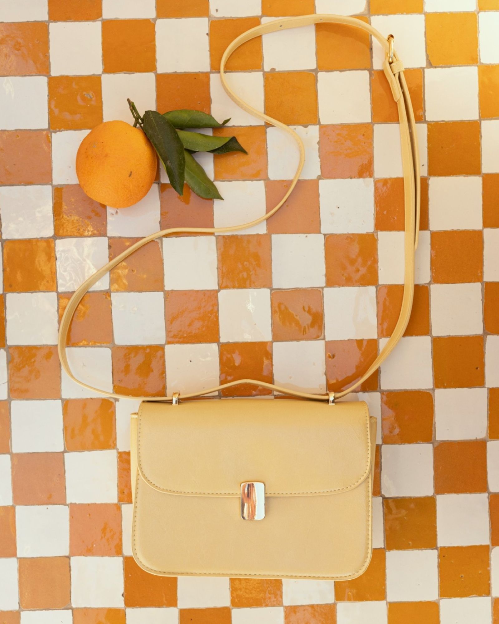 Argentina Lemon Hardware Cross Body Adjustable Bag