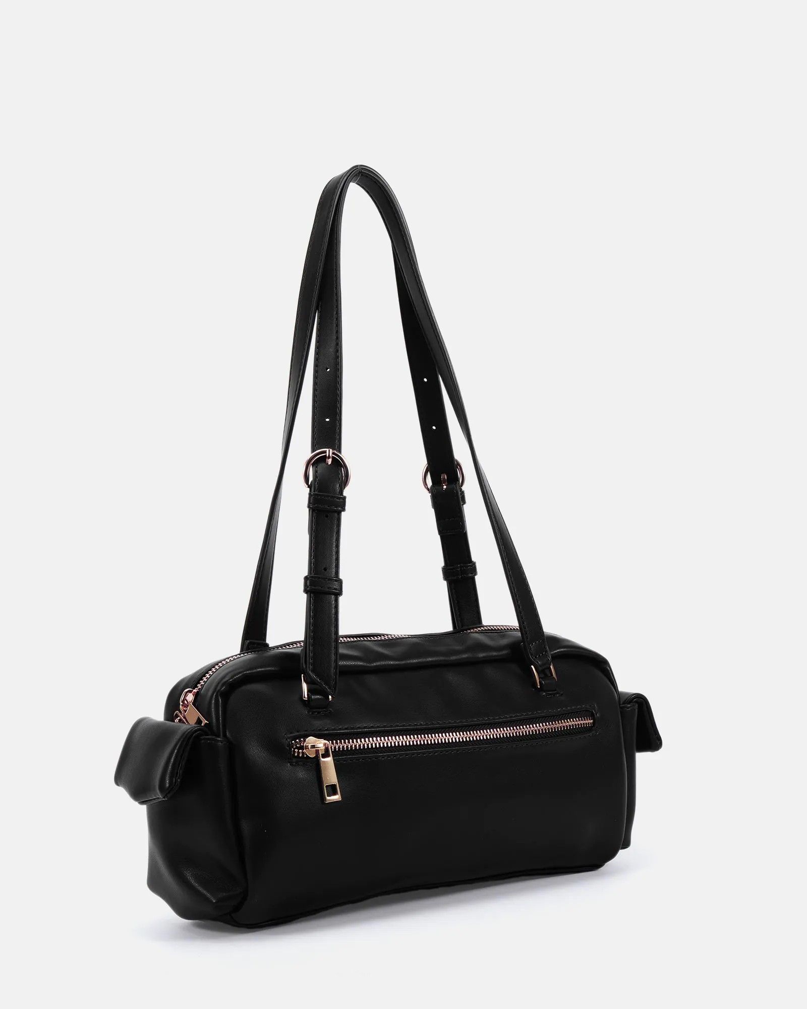 AYVA Black Pocket Shoulder Bag