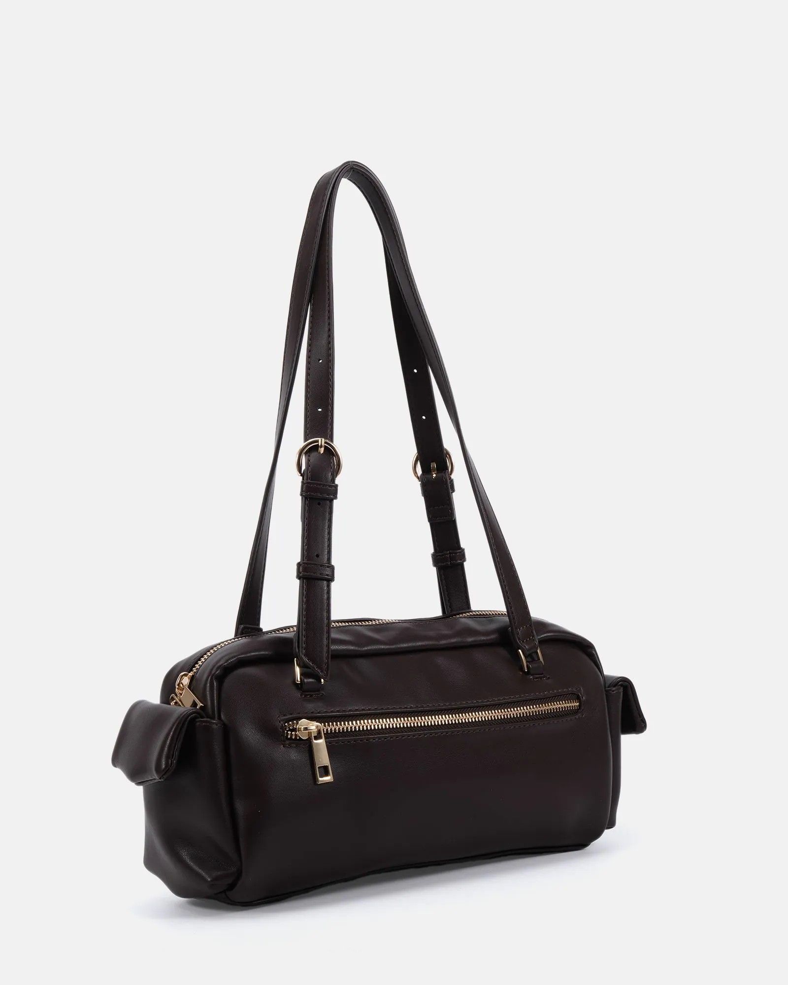 AYVA Dark Brown Pocket Shoulder Bag