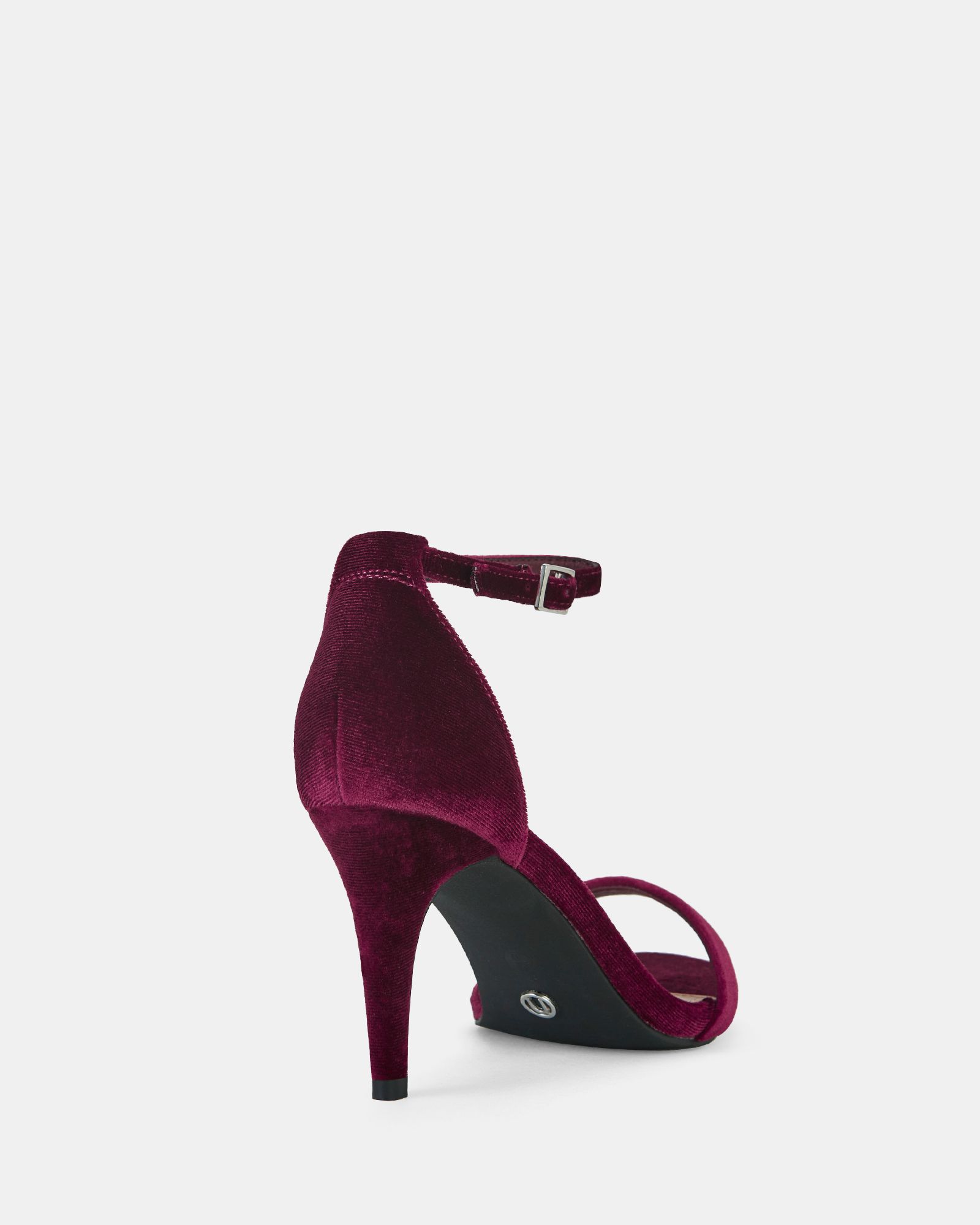 Berril Burgundy Two Part Stiletto Mid Heel Sandals
