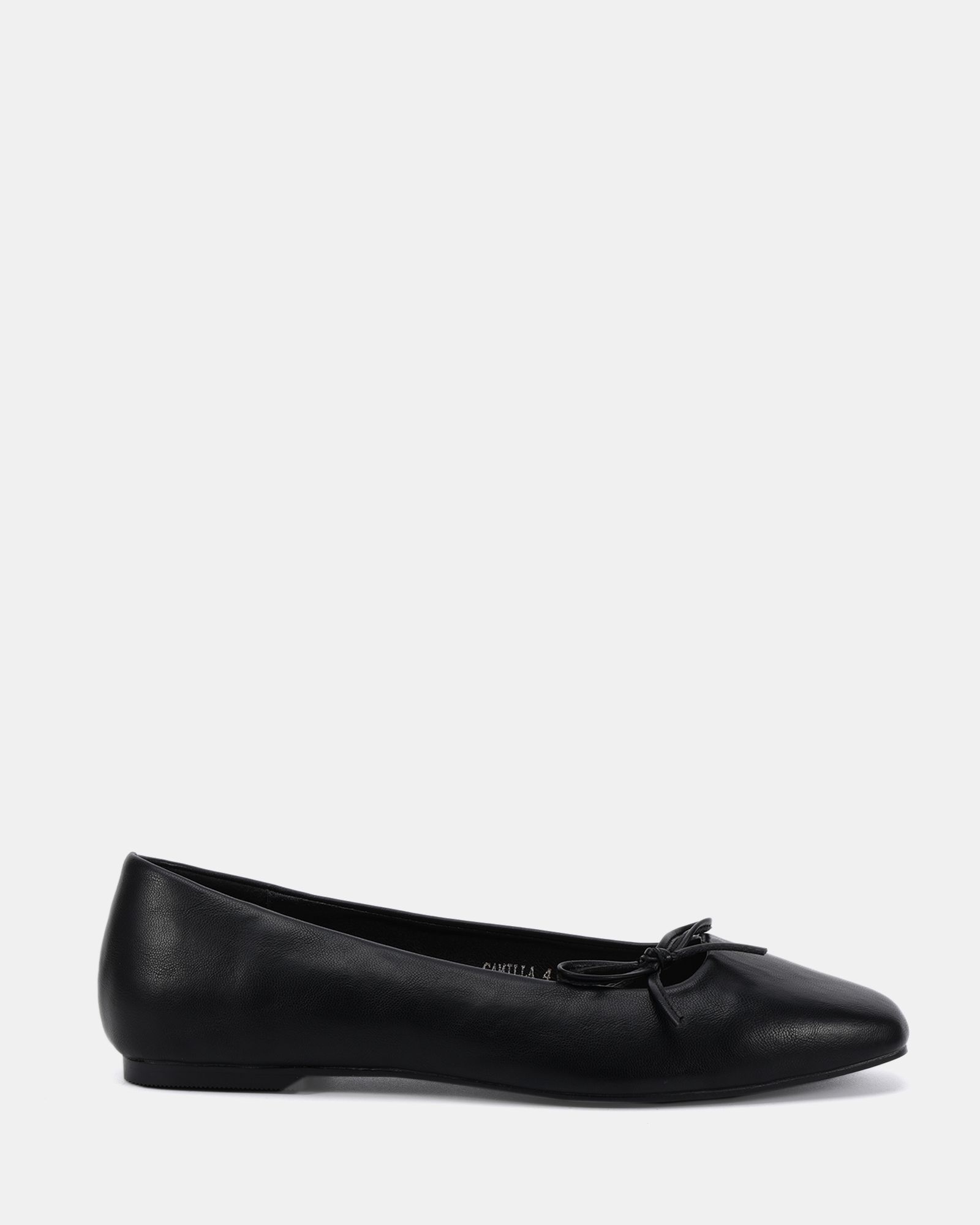 CAMILLA Black Asymmetric Bow Ballerina