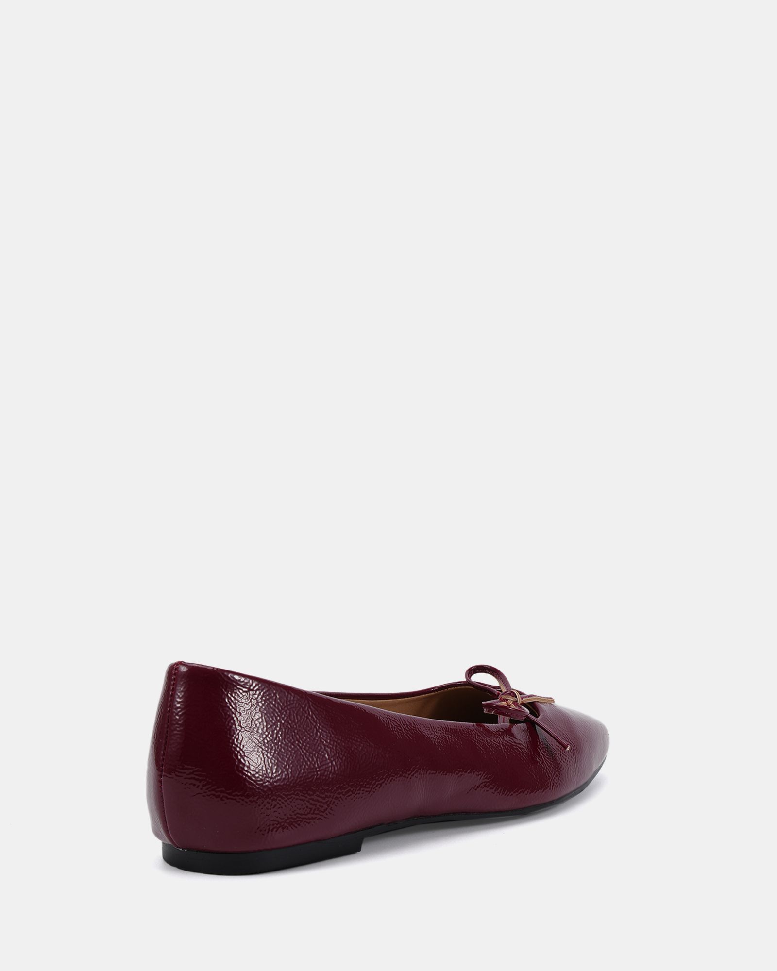 CAMILLA Burgundy Asymmetric Bow Ballerina