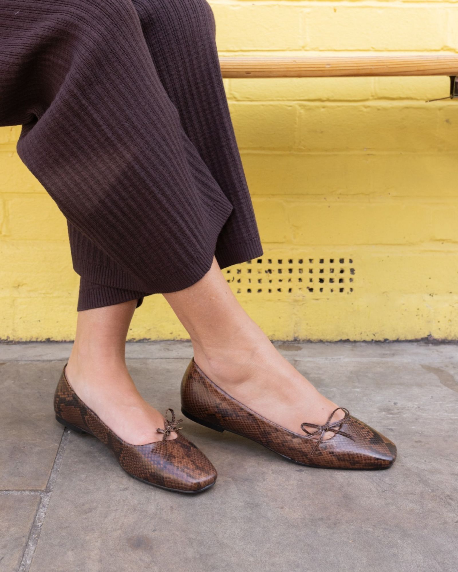 CAMILLA Snake Asymmetric Bow Ballerina