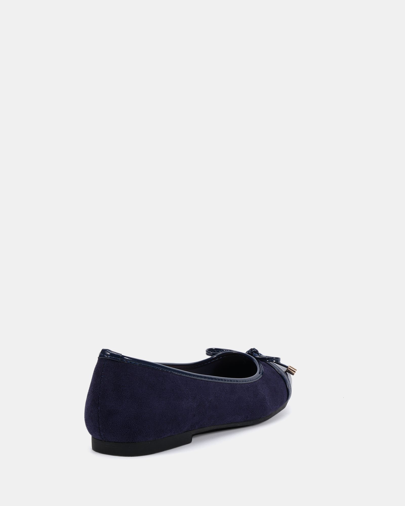 CAPRICORN Navy Soft Square Toe Cap Bow Ballerina