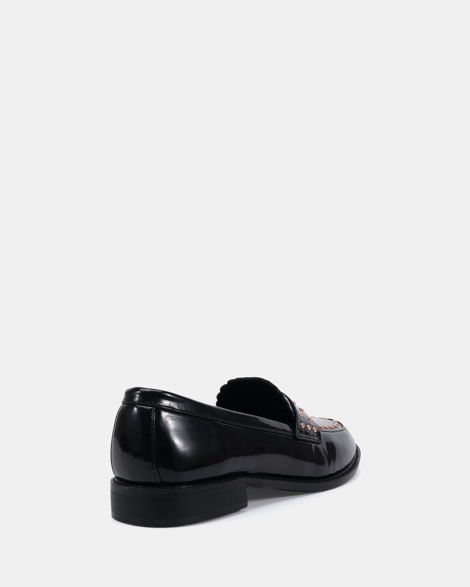 CARMELLA Stud Detail Black Loafer