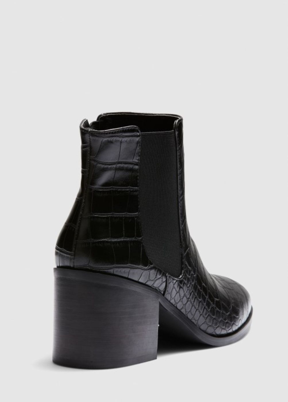 Cindi Black Croc Ankle Boot