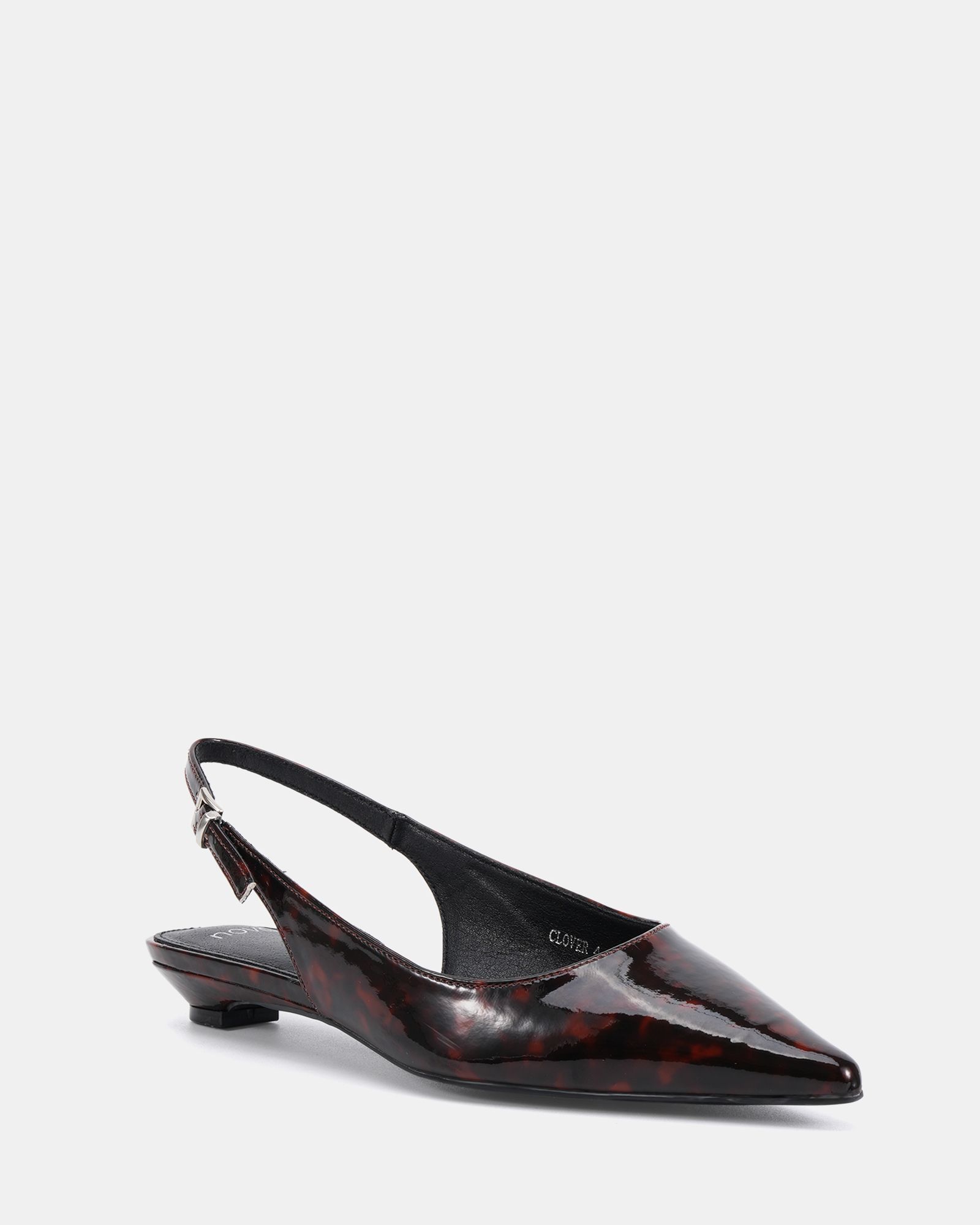 CLOVER Tort Point Toe Low Heel Slingback