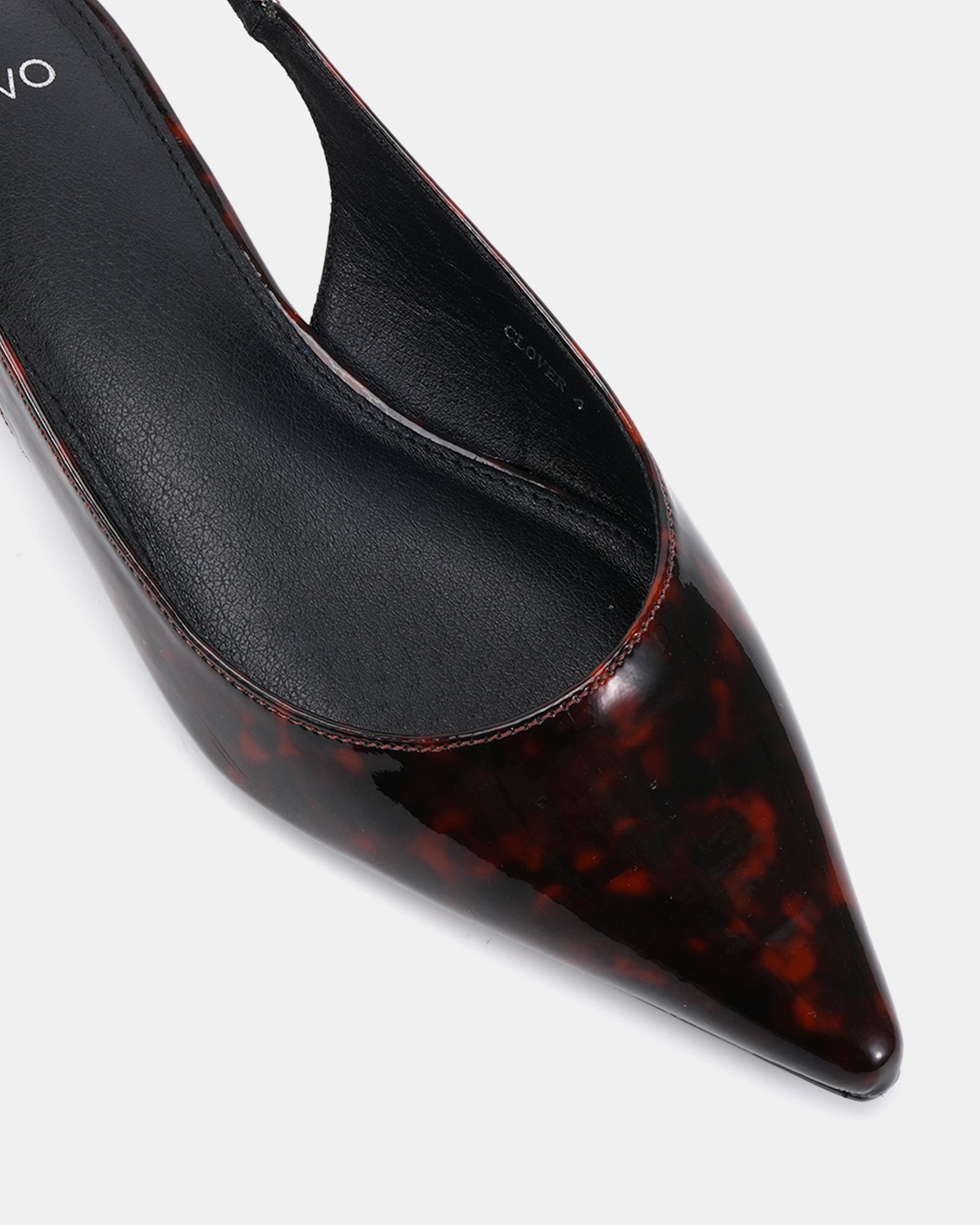 CLOVER Tort Point Toe Low Heel Slingback