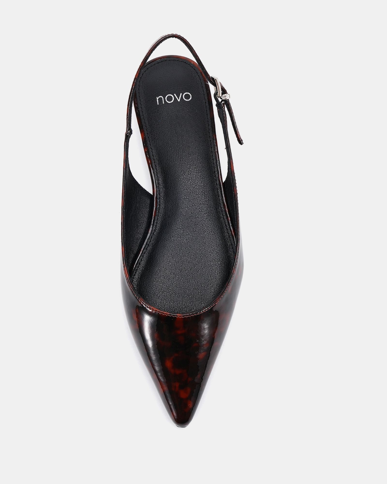 CLOVER Tort Point Toe Low Heel Slingback