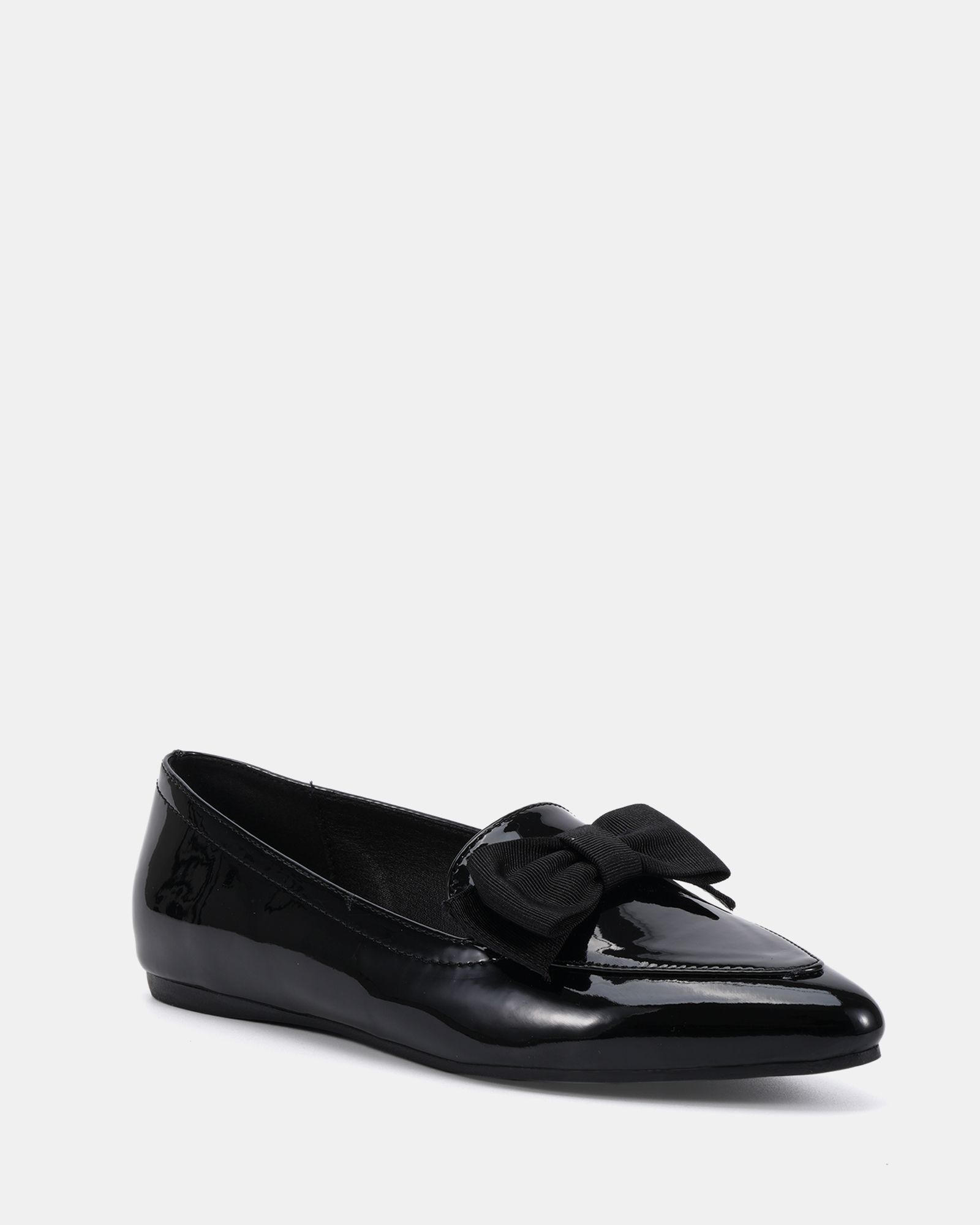 WIDE FIT COCO Black Bow Flat Point Shoe
