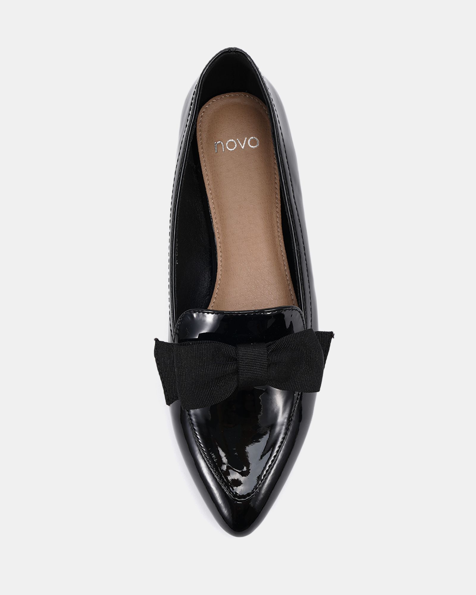 COCO Black Bow Flat Point Shoe