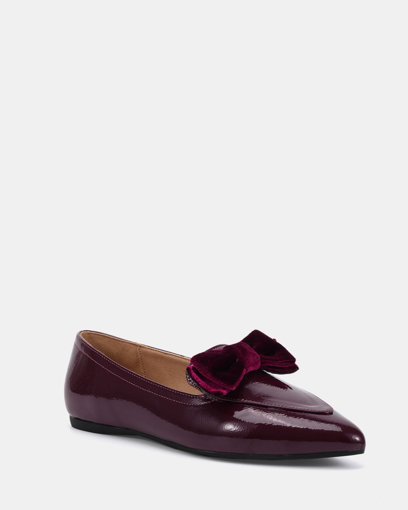 COCO Burgundy Bow Flat Point Shoe