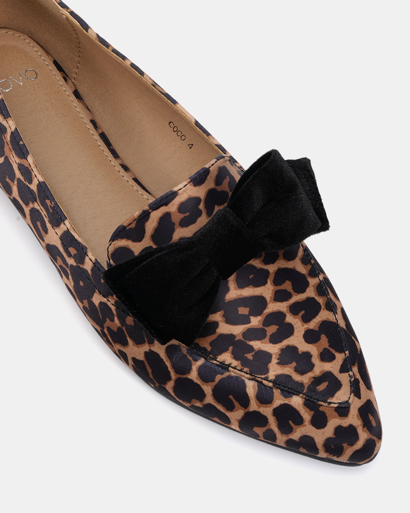 COCO Leopard Bow Flat Point Shoe