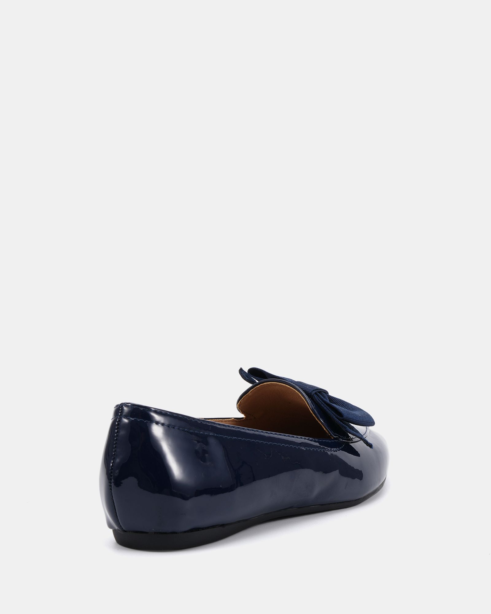 WIDE FIT COCO Navy Bow Flat Point Shoe