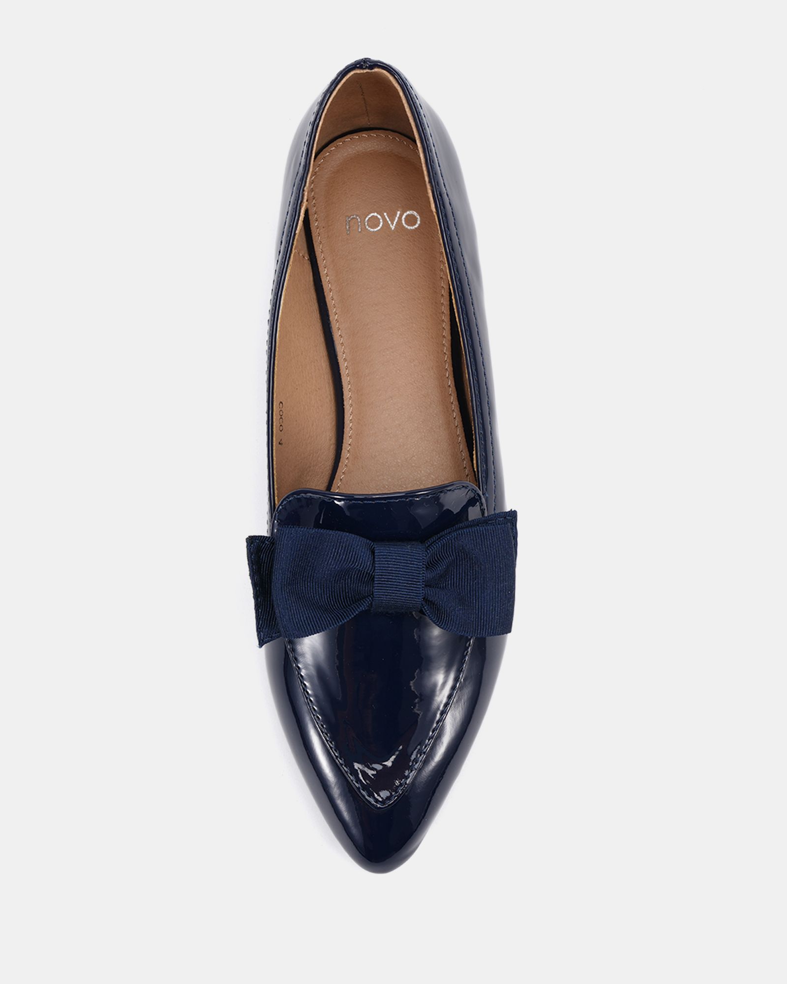 COCO Navy Bow Flat Point Shoe