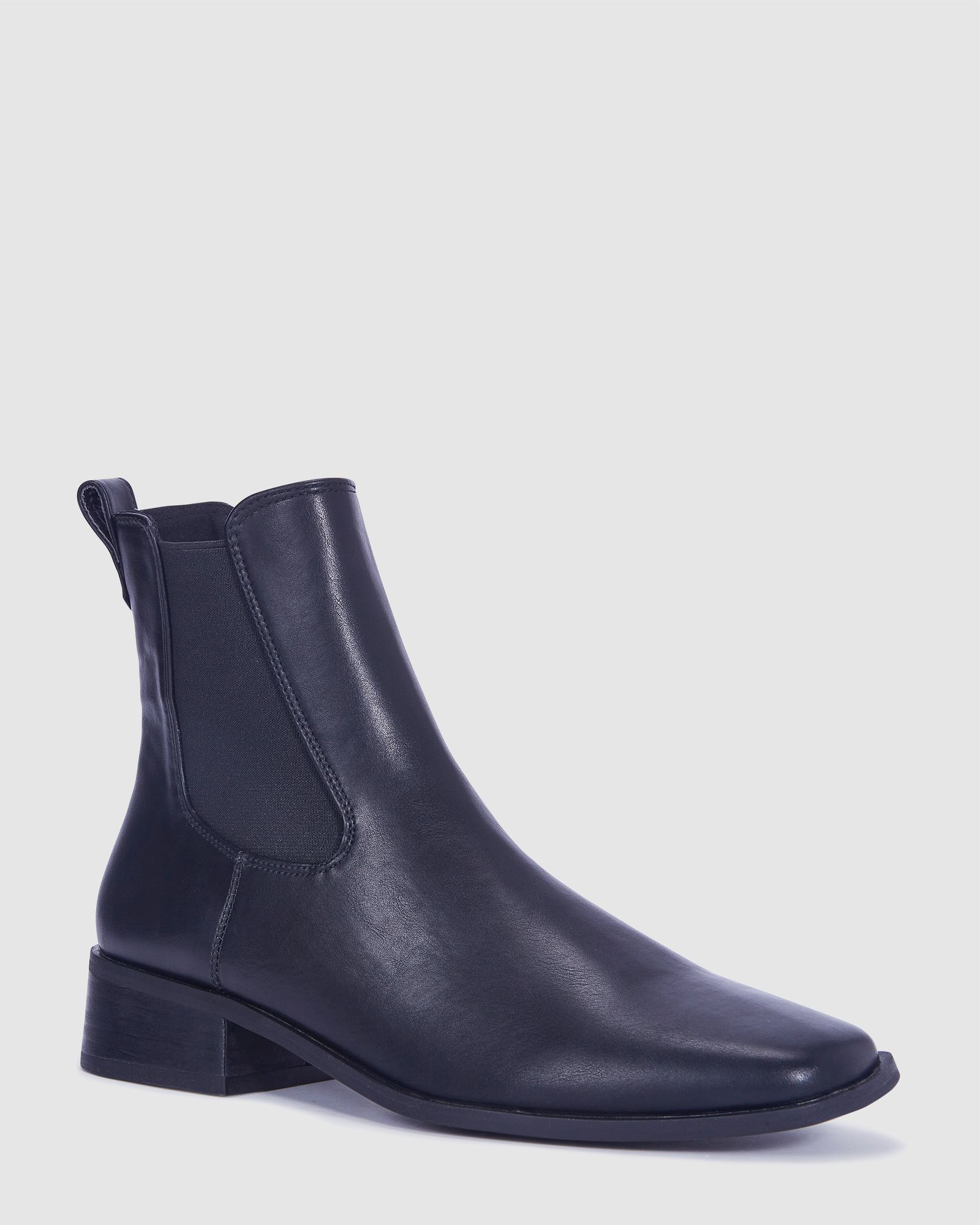 Wide Fit Daishiro Black Flat Ankle Chelsea Boot