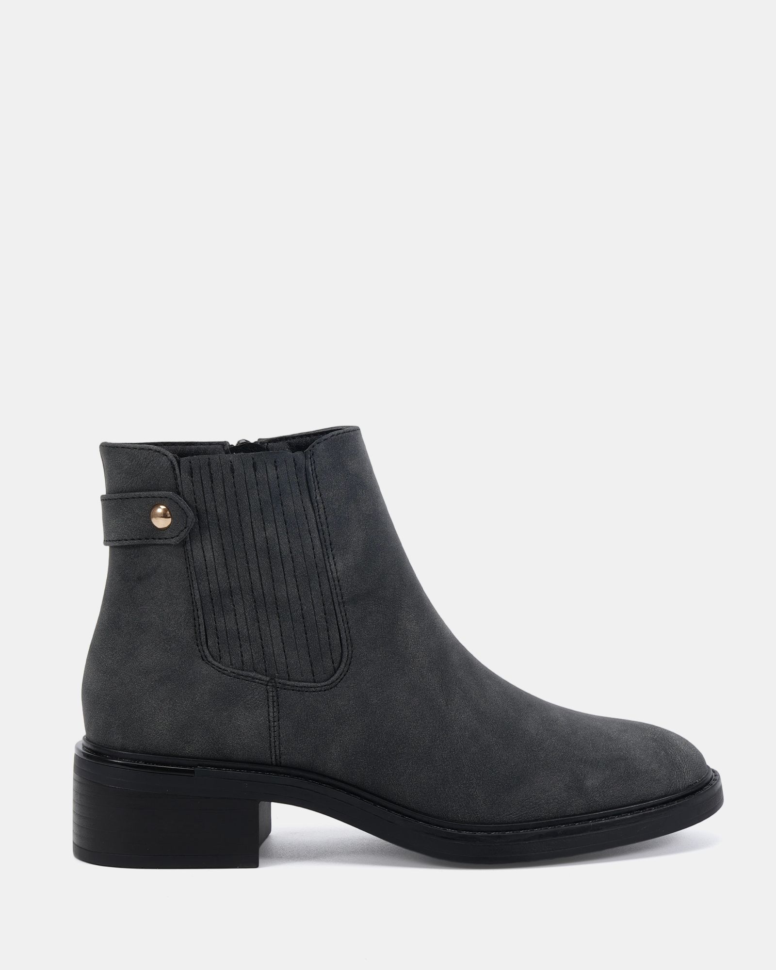 Darlina Black Flat Chelsea Ankle Boot