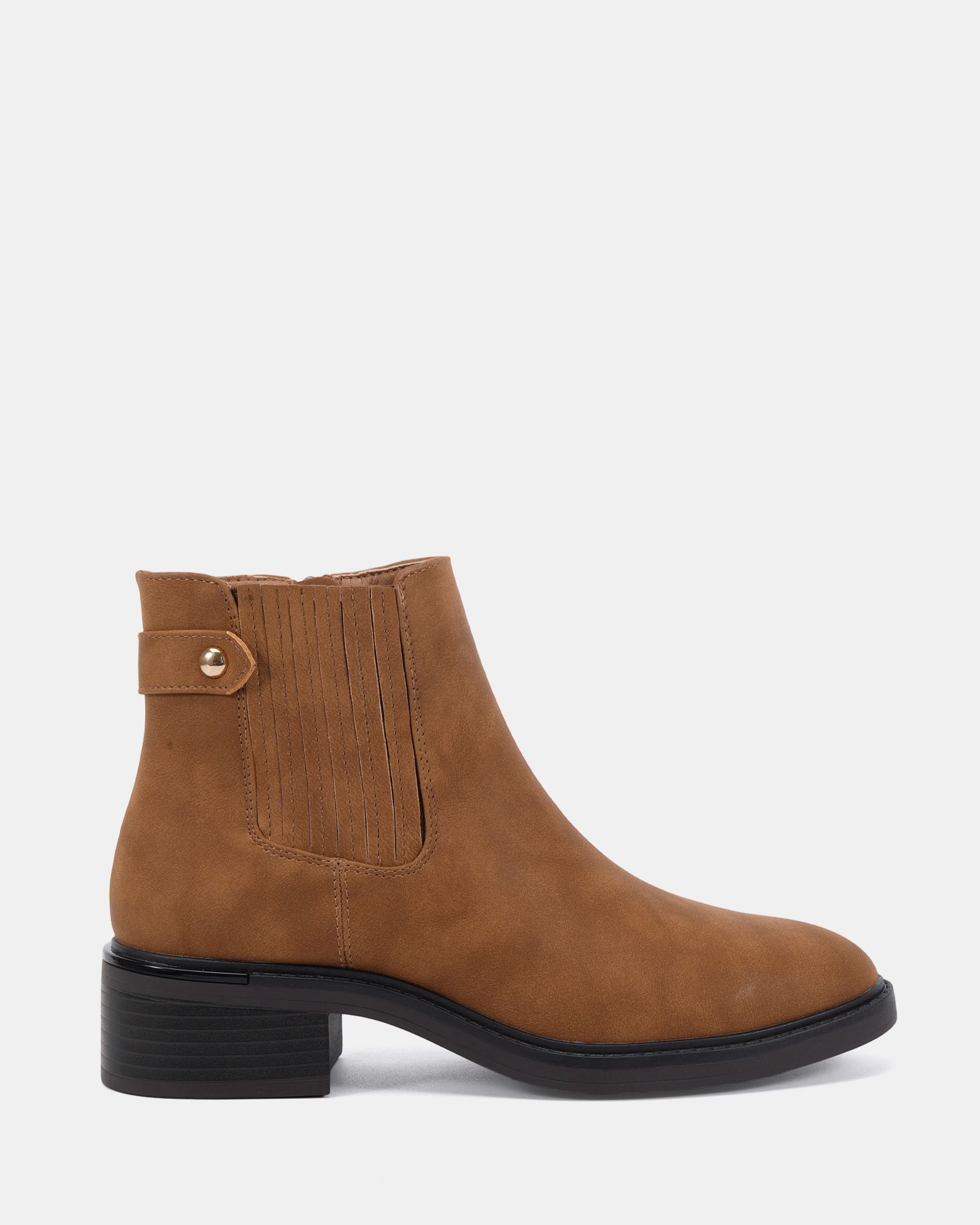 Wide Fit Darlina Tan Flat Chelsea Ankle Boot
