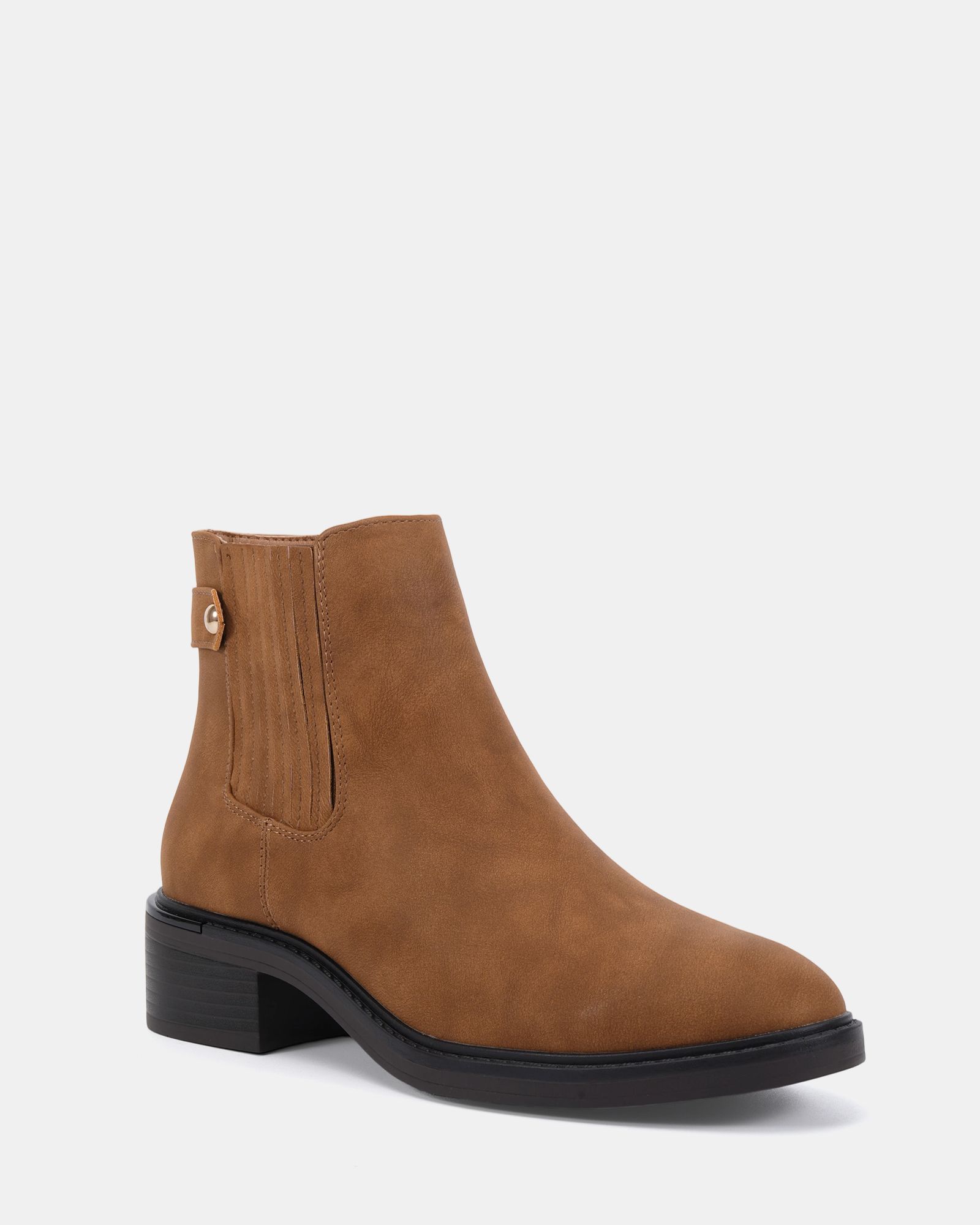 Wide Fit Darlina Tan Flat Chelsea Ankle Boot